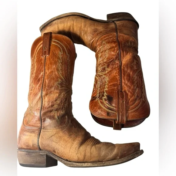 Vintage Lucchese N1547.54 Crayton Mad Dog Snip Toe Men’s 10 EE Cowboy Boots - Picture 2 of 16